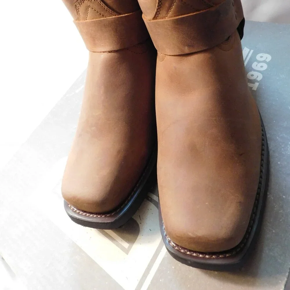 Dingo Rev-Up Gaucho Brown Leather Men's Boot Size 11.5 Wide NEW IN BOX